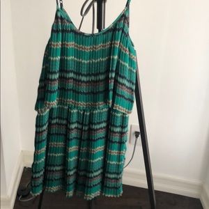 Parker green stripe dress size XS new